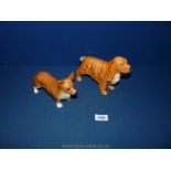 A Beswick Corgi and Sylvac Spaniel.