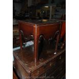 A Georgian Mahogany box Commode on square legs,