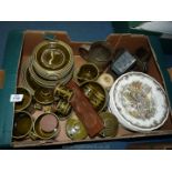 A quantity of green Hornsea tableware including plates, cups, saucers, egg cups, jam pots,