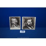 Two ink Drawings ''Peter Ustinov'' and ''Johnny Morris'',