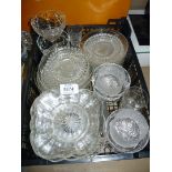 A quantity of glass saucers, three sundae dishes, a champagne glass etc.