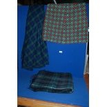 A travel Rug in 'Hunting Stewart' tartan,