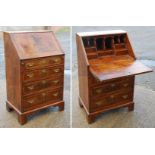 An early Walnut writing Bureau of exceptionally small proportions,