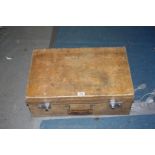 A cream Leather Suitcase