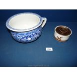 A blue and white Prince Chamber pot and an Erinstone promise Pot.