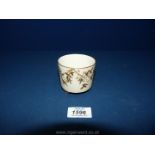 A blush ivory Royal Worcester aesthetic movement circular Jar with hand gilded leaves,