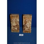 A pair of Chinese carved soapstone Seals depicting horses and trees, etc.