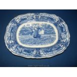 A shipping series Masons Ironstone blue and white meat Plate featuring American Marine,