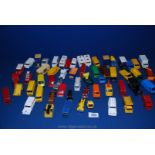 A quantity of Corgi and Matchbox lorries and cars including Scandutch, cement mixer etc.