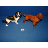 A Coopercraft King Charles Spaniel plus a Red Setter.