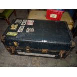 A well travelled Trunk/travelling Wardrobe having metal bound corners,