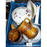 A quantity of china including two Wade tankards, Royal Worcester lidded tureen etc.