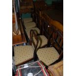 A good set of six surprisingly heavy Victorian Rosewood framed Dining Chairs standing on octagonal