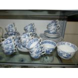 A quantity of blue and white 'Old Chelsea' china made by Furnivals Ltd., England, reg. nos.