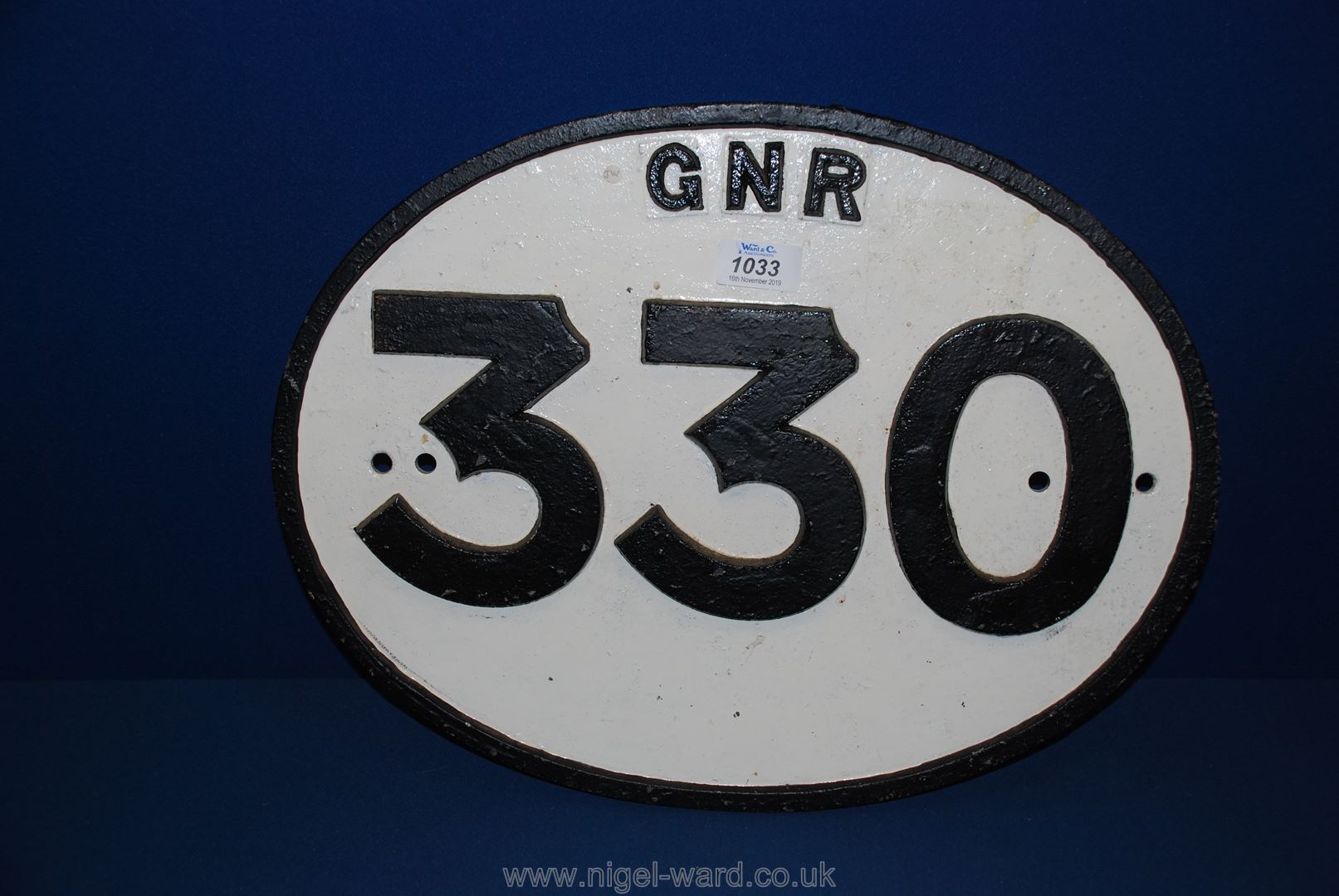 A 1950's cast iron GNR railway Sign.