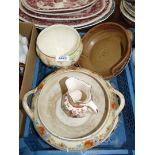 A quantity of china to include Victorian two handled vegetable Tureen, Alfred Meakin plate,