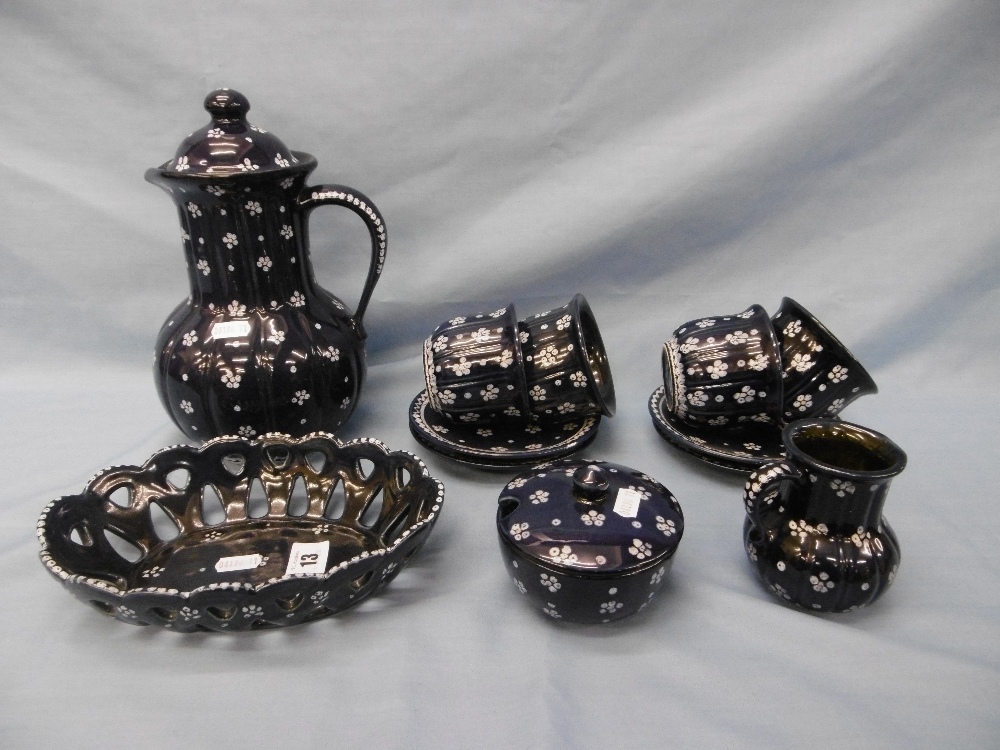 AN ASSORTMENT OF 12 PIECES OF A BLUE AUSTRIAN BREAKFAST SET INC. - Image 3 of 3