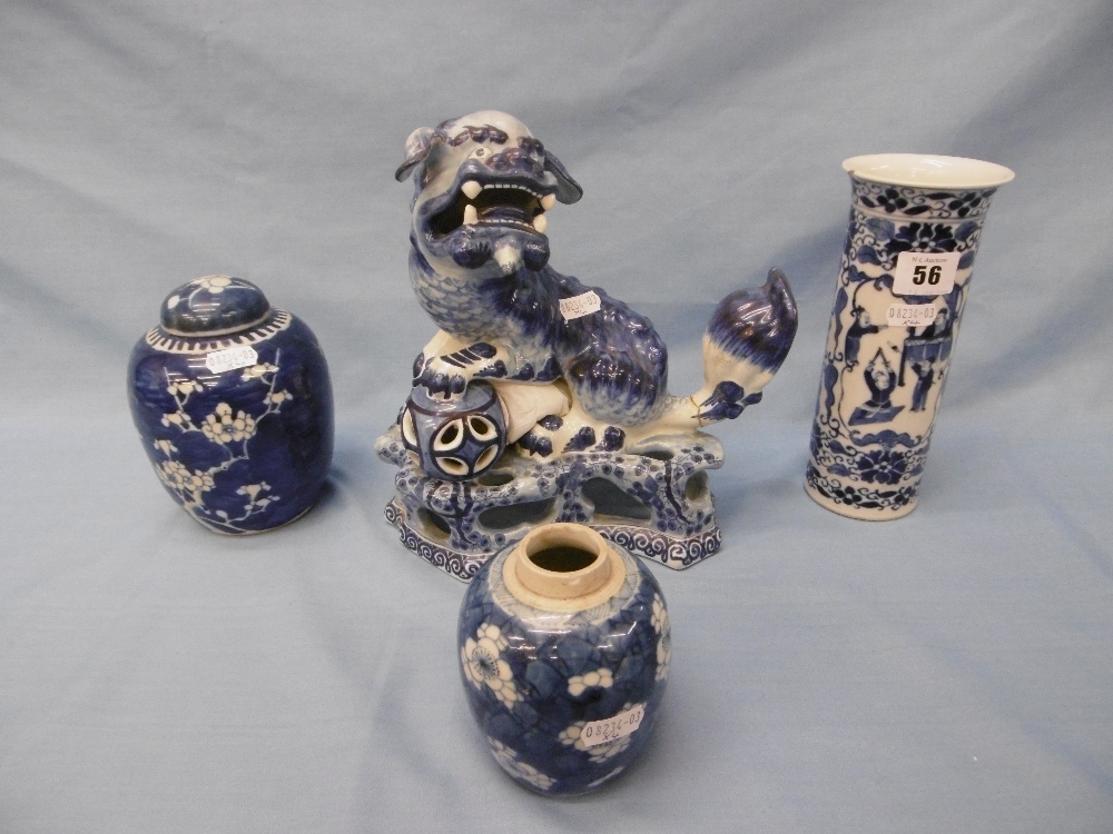 A collection of blue and white ceramics, inc.