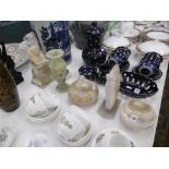 QTY OF ALABASTER/ ONYX INC. TABLE LAMP ETC.