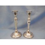 A pair of hm silver candlesticks 1814/15