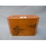 A bamboo brush pot/ tea caddy, approx.