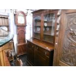 A 19TH CENTURY MAHOGANY BOOKCASE ON CUPBOARD BASE, W124, H220CM APPROX.