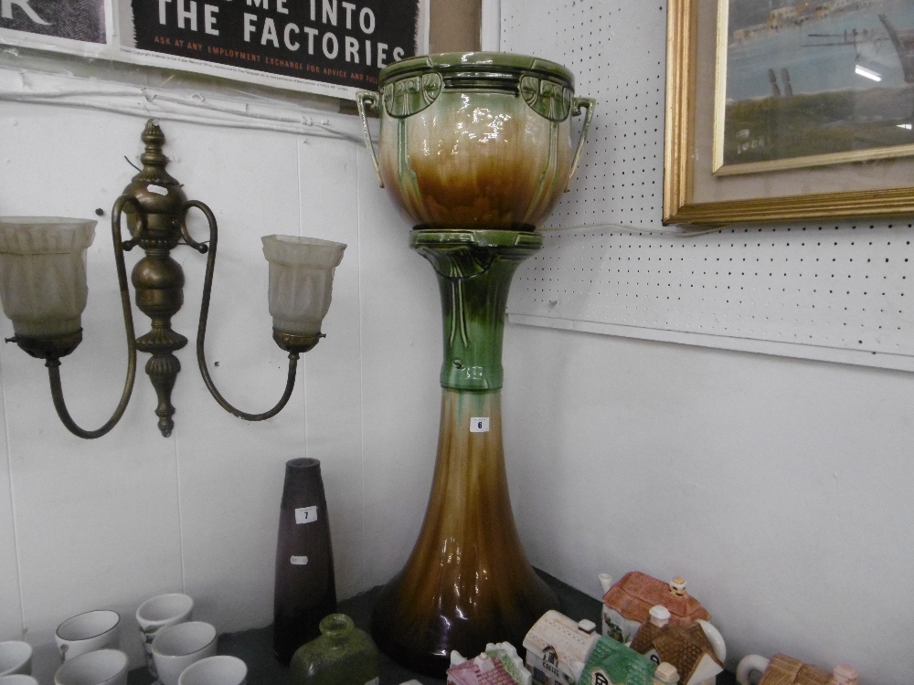 A MID VICTORIAN JARDINIERE AND STAND A/F