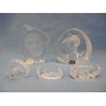 FIVE MATS, JONASSON CRYSTAL ORNAMENTS,