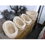 Three pairs plus three single whicker baskets