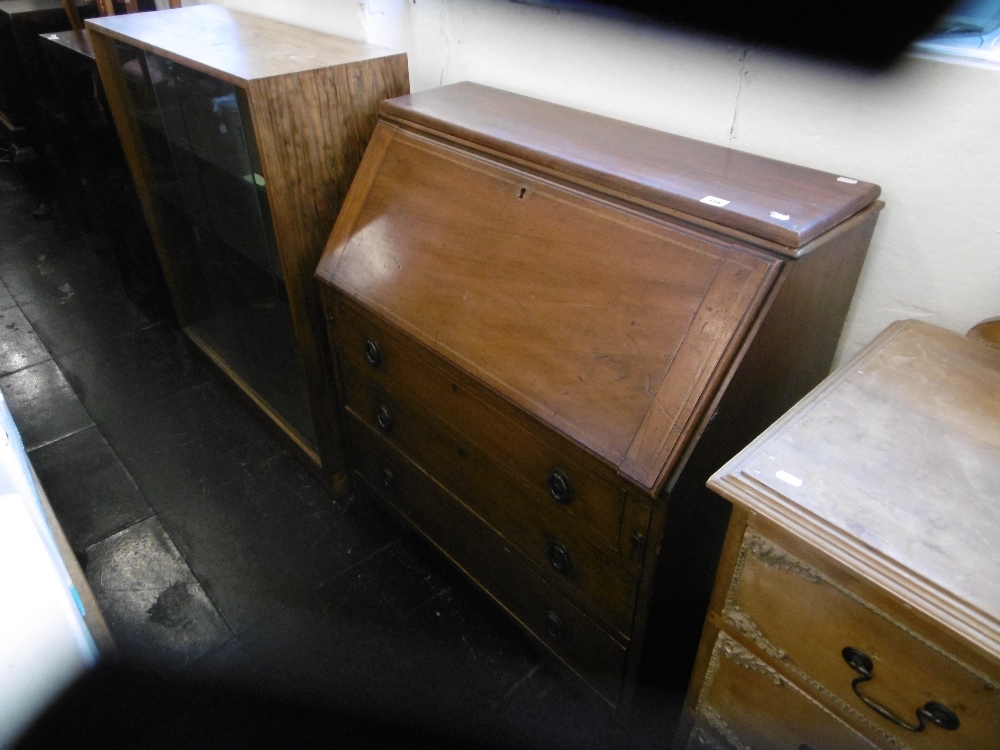 EDWARDIAN INLAID MAHOGANY BUREAU - Bild 5 aus 10