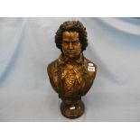 A bronze bust of Ludwig Van Beethoven