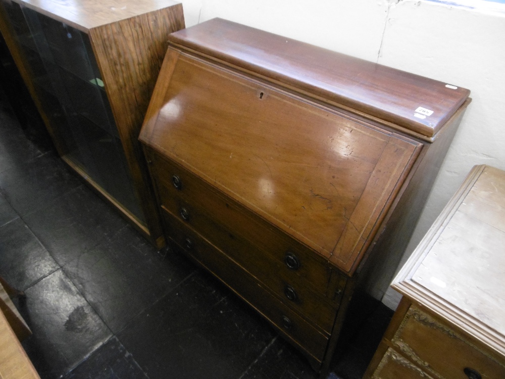 EDWARDIAN INLAID MAHOGANY BUREAU - Bild 6 aus 10