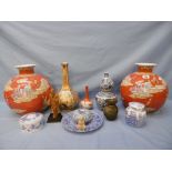 A collection of various vases,