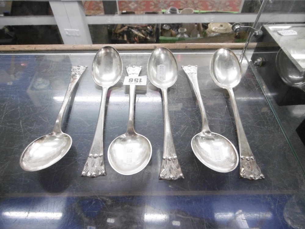 SET OF SIX SILVER PLATED DANISH SPOONS - Image 4 of 4