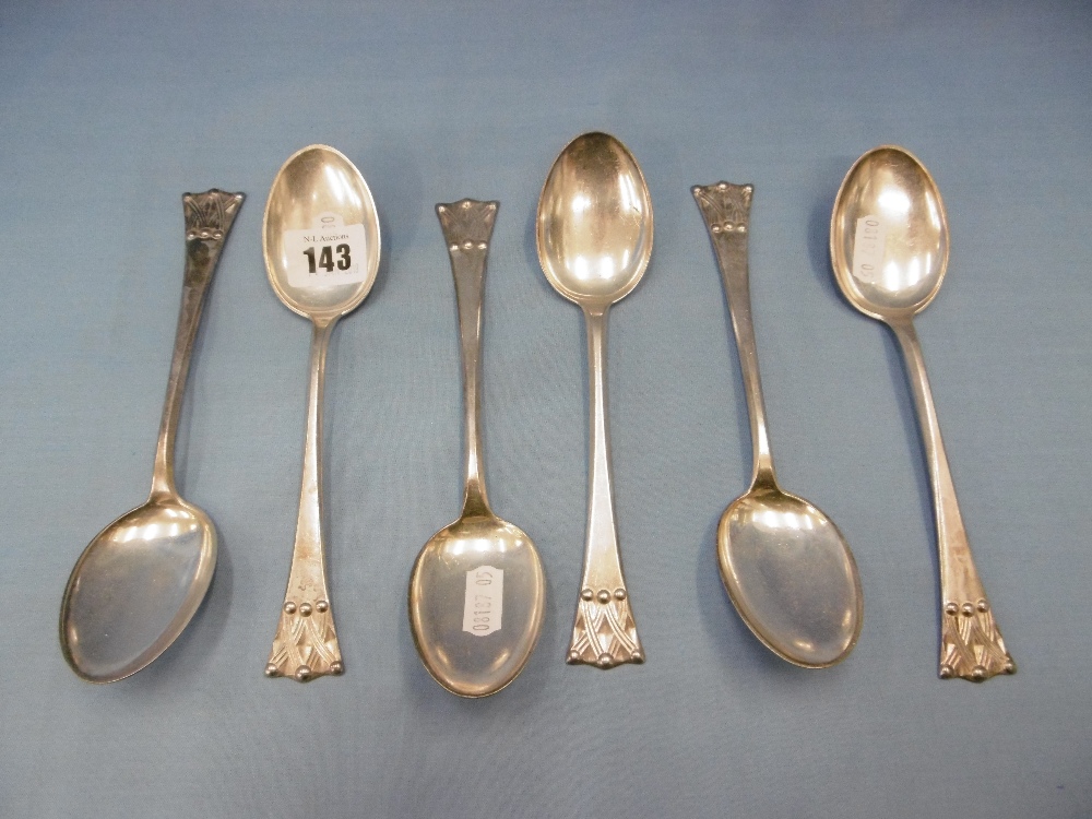 SET OF SIX SILVER PLATED DANISH SPOONS - Image 3 of 4