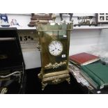 19th century French brass cased mantle clock in working order