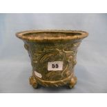 A good quality oriental brass jardiniere with seal mark to base