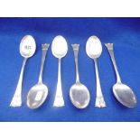SET OF SIX SILVER PLATED DANISH SPOONS