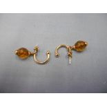 A pair of 18ct gold drop earrings