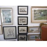 FOUR FRAMED AND GLAZED ETCHINGS,