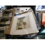 A quantity of unframed pictures