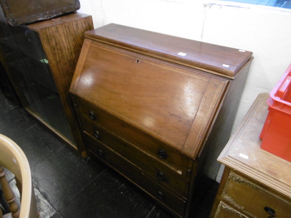 EDWARDIAN INLAID MAHOGANY BUREAU - Bild 9 aus 10