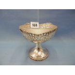A hallmarked silver sweetmeat dish Birmingham 1928 by Mappin & Webb weight 139 grams