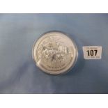 A 5 troy ounce 999 silver Australian $5 dollar coin,