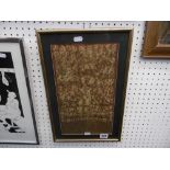 A framed Chinese Qing dynasty couched with red thread