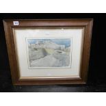 A framed watercolour "Fort" signed W.