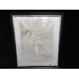 A framed Marie Lavrench etching "the dancers"