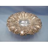 A fine quality profusely decorated William IV period hallmarked silver pedestal fruit dish,