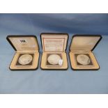 Three cased 1978 Bahamas silver proof coins