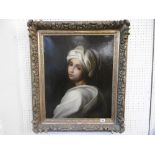 A gilt framed 19th century oil on canvas Italian school of a girl width 66cm height 80cm